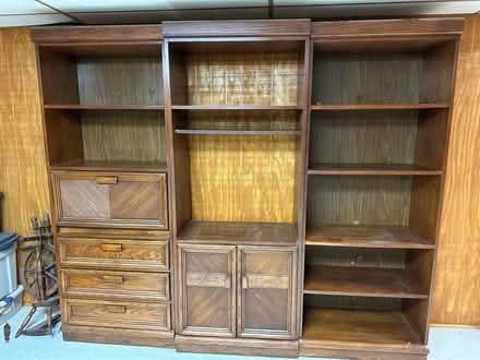 Photo of free Entertainment Center/Wooden shelves (Arlington Hts / St Viator area) #1