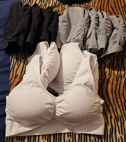 Photo of free 4 White, 4 Grey, 4 Black Used Padded Crop Tops L (Upholland WN8) #1