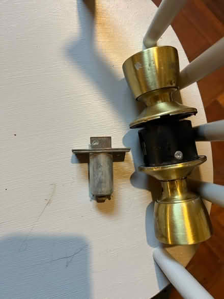 Photo of free Brushed Brass rounded door handles (SW15) #1