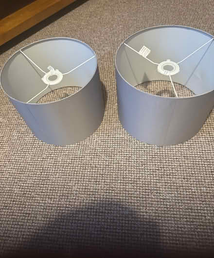 Photo of free 2 grey drum lampshades (Eastbourne BN21) #1