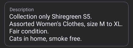 Photo of free Assorted Women's Clothes (Shiregreen S5 0AN) #2