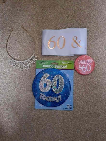 Photo of free 60th Birthday banner,badge etc (Wokingham RG40) #1