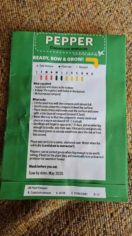 Photo of free Pepper seeds (Ryhill WF4) #2