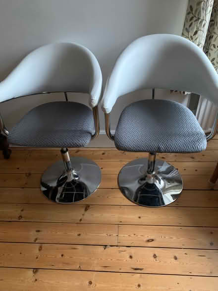 Photo of free 2 White PVC Swivel Pedestal Chairs (CT6) #1