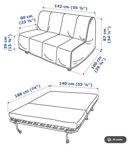 Photo of free IKEA LYCKSELE LÖVÅS Sofa Bed (Double) (Newbury Park IG2) #2