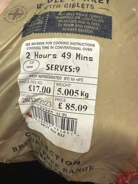 Photo of free Frozen M&S Turkey, serves 8-10 (Brixton, SW4) #2