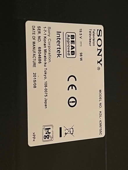Photo of free Sony tv broken screen (Cashers green) #1