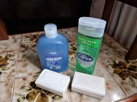 Photo of free Two bars of Simple soap, Carex Aloe Vera refill & AquaV hand (Mackworth Estate DE22) #1