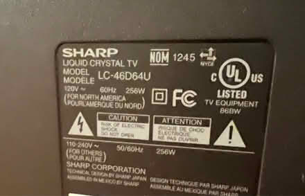 Photo of free 46 inch Sharp Flat screen TV (Cherrydale North Arlington VA) #2