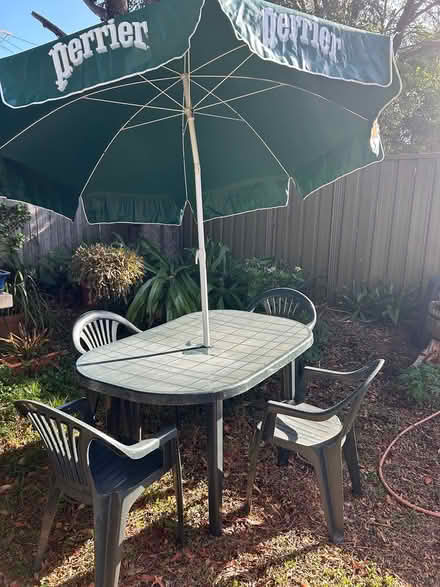 Photo of free Outdoor table, chairs & umbrella (Ashfield) #1