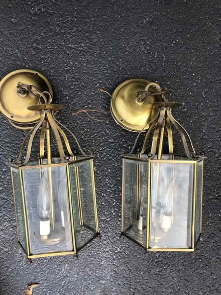 Photo of free 4 Brass Hanging fixtures (Cass & Plainfield) #2