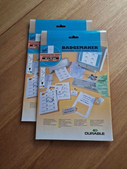 Photo of free Two sets of badge badgemaker inserts 40x75mm (Skipton BD23) #1