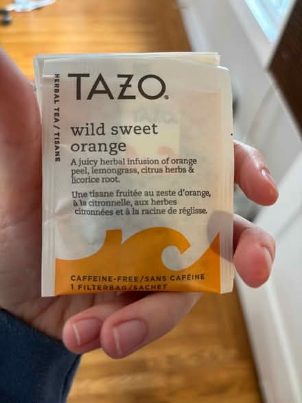 Photo of free 5 Tazo wild sweet orange tea bags (North Berkeley Bart) #1