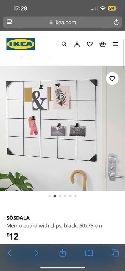 Photo of free IKEA black notice board 60x75cm (SW9) #4