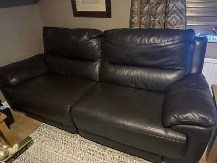 Photo of free Brown leather recliner sofa (Lea Industrial Estate AL5) #1