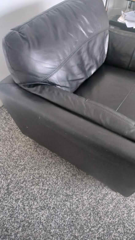 Photo of free Black Leather Armchair (B29) #4