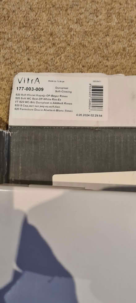 Photo of free Brand new toilet seat - Vitra (Binfield Heath RG9) #1