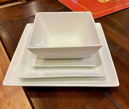 Photo of free Crate and Barrel white dishes (Campbell) #1