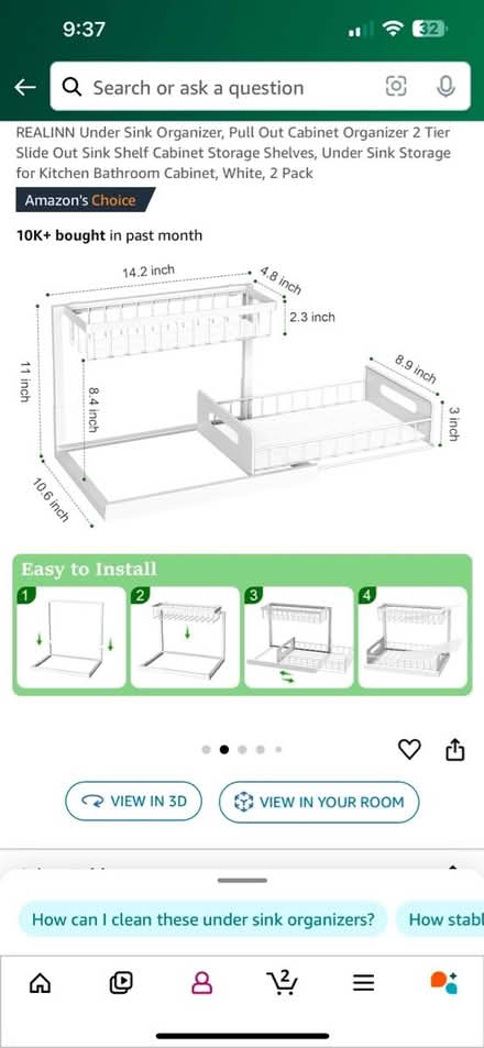Photo of free Under sink organizer (Little Silver) #3