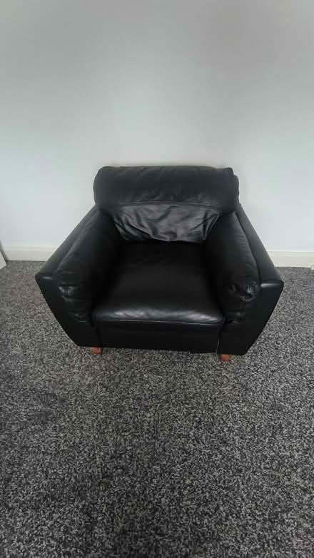 Photo of free Black Leather Armchair (B29) #1