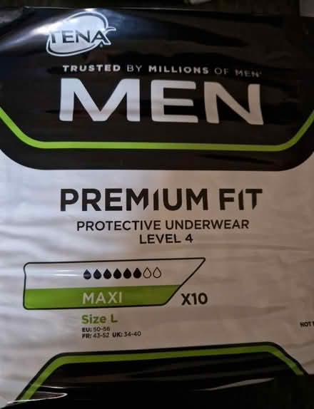 Photo of free Incontinence pants mens L level 4 (Allesley CV5) #1