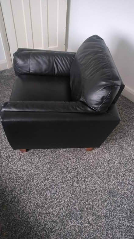 Photo of free Black Leather Armchair (B29) #3