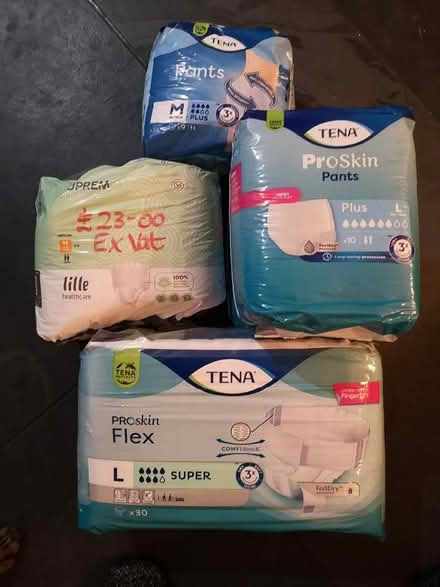 Photo of free Brand new, unopened Tena pads (Downley HP13) #1
