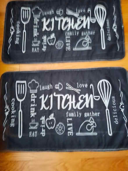 Photo of free Two black and white kitchen mats (sidcup DA15) #1