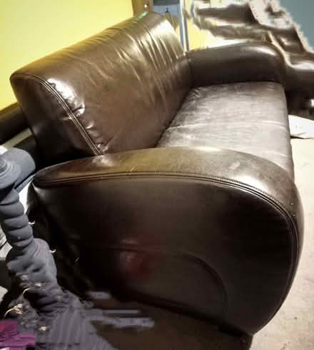 Photo of free Small brown leather sofa (Lower Walkley S6) #1