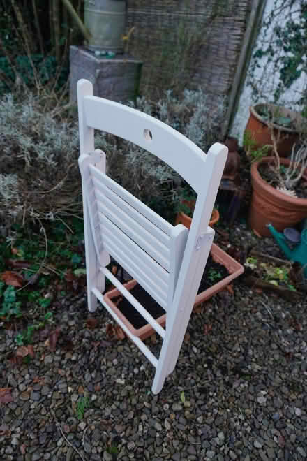 Photo of free White wooden folding chair (Presteigne LD8) #2