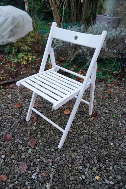 Photo of free White wooden folding chair (Presteigne LD8) #1
