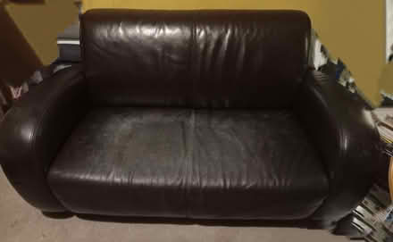 Photo of free Small brown leather sofa (Lower Walkley S6) #2