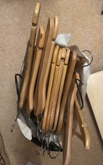Photo of free 20x wooden coathangers (Sheet GU31) #1