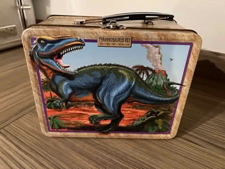 Photo of free Tin of toy dinosaurs (CR3 Caterham on the hill) #1