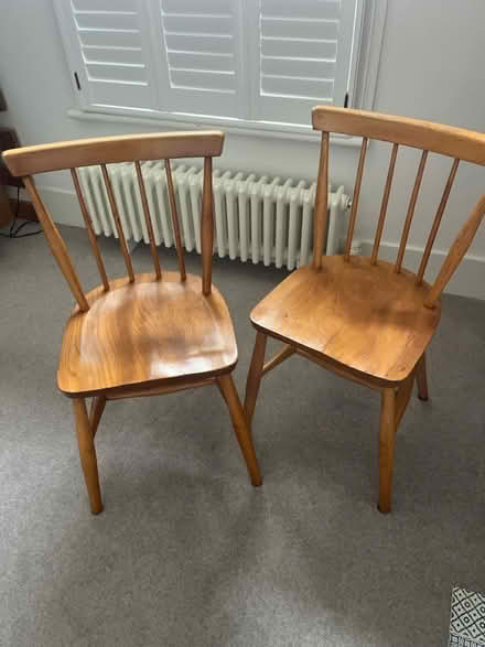Photo of free Pair of wooden dining chairs (SG5) #1