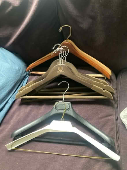 Photo of free Hangers, most are nice wood (Davis Sq, Somerville) #1