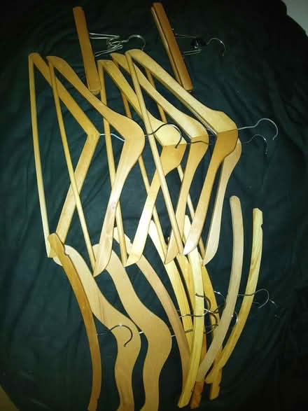 Photo of free 18 wooden coat hangers (Threemilestone) #1