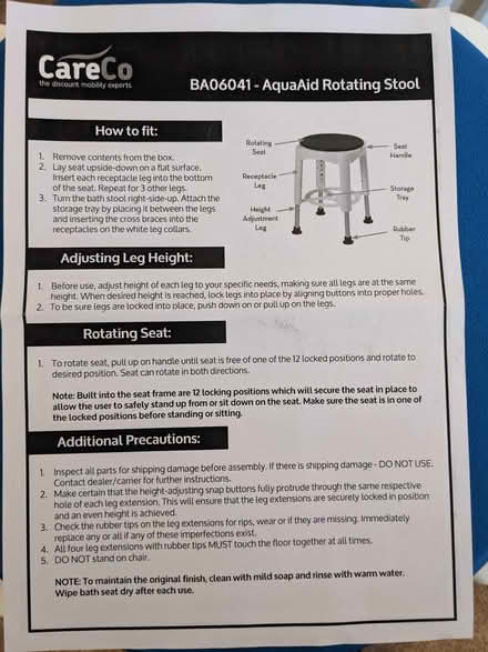 Photo of free Rotating shower stool (St Boswells TD6) #2