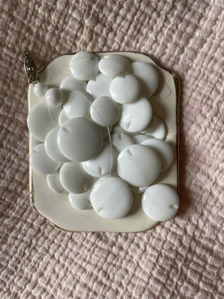 Photo of free 1970s white bead necklace - only string broken (Morrell Avenue OX4) #1