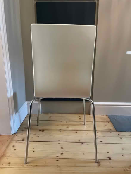 Photo of free 4 white plastic dining chairs (Lower Weston) #3