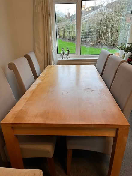 Photo of free Dining table and 6 chairs (Markfield) #2