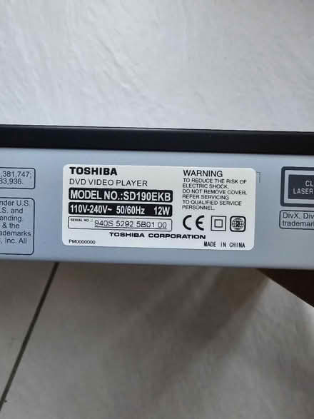 Photo of free Toshiba DVD Player (TW15) #2