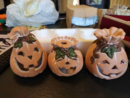Photo of free Ceramic pumpkin pots (Friendswood) #1