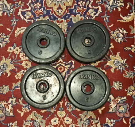 Photo of free 4 barbell plates without bars 5# ea (Chelsea 10011) #1