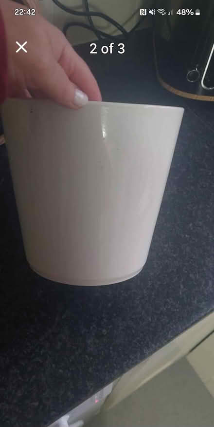 Photo of free New white ceramic flower pot (BT15) #3