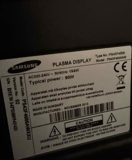 Photo of free 45” plasma tv I need it gone today (Crouch End N8 9LD) #1