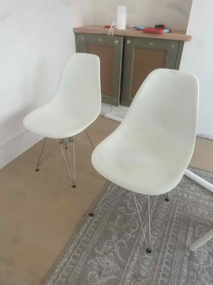 Photo of free White plastic chairs (CR0) #1