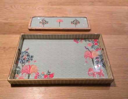 Photo of free Set of 2 lacquered wood trays (W7) #1