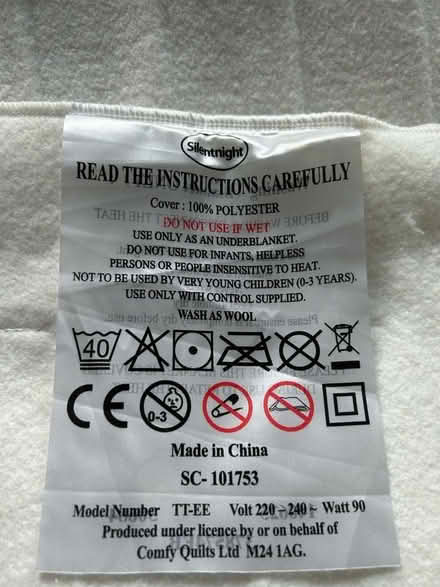 Photo of free Electric Blanket - Single (Kendal LA9) #2