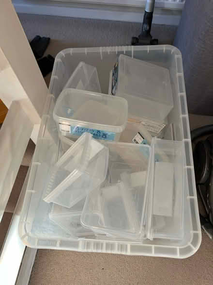 Photo of free Empty plastic boxes with lids (Red Barn Lane PO15) #1